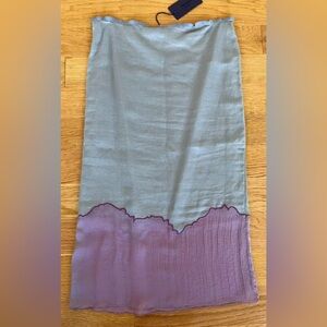 PRADA 1998 Vintage Linen Veil Midi Skirt Size 40 IT S